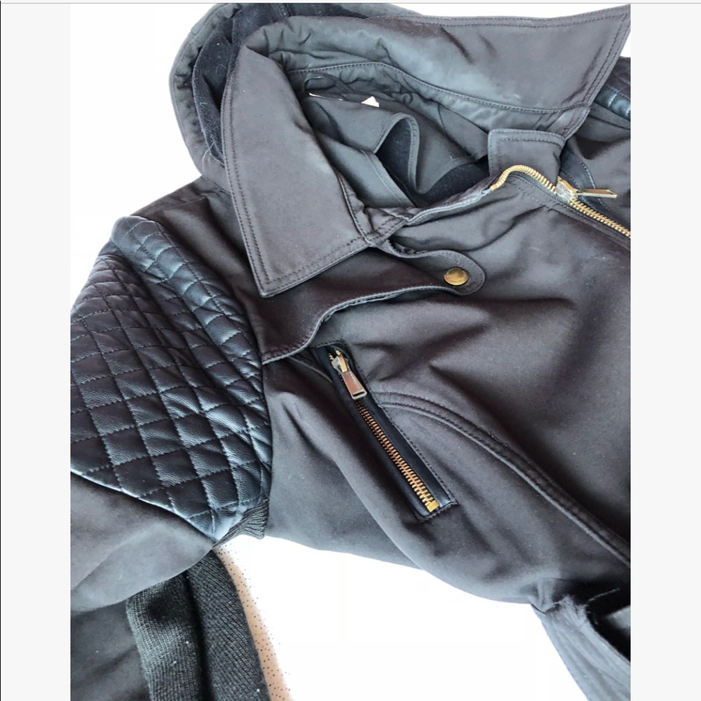 BCBG Hooded Raincoat in Black - Picture 5 of 7